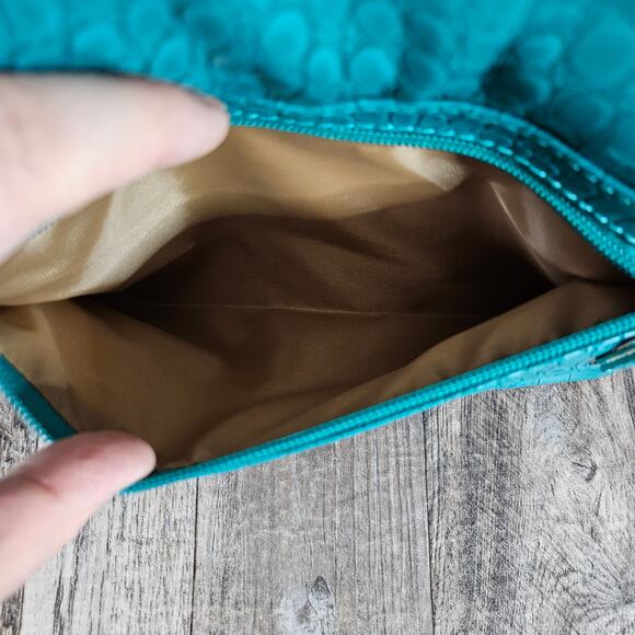 NEW MultiSac Croc Purse Strap Teal Turquoise Crossbody Embossed Blue Handbag NWT - Picture 13 of 16